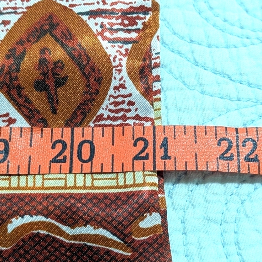 NWOT 100% Silk Abstract Print - Burnt Orange,Brown,Yellow Wide Oblong Scarf - Picture 7 of 15